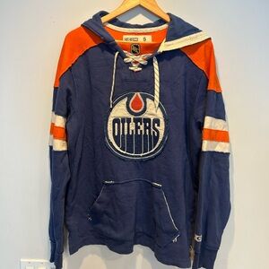 CCM Navy and Orange Edmonton Oilers Team Hoodie